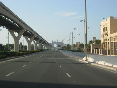 In der Ferne schon das Hotel Atlantis auf Palm Jumairah